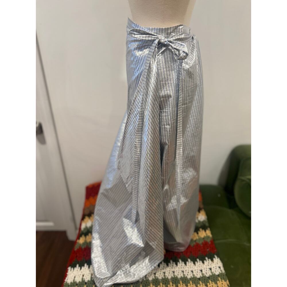 Womens COS Metallic Striped Wrap Skirt Size 12 - Picture 5 of 10